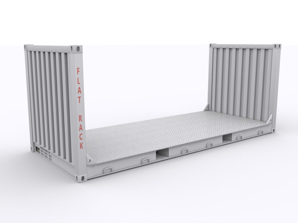 Flat rack container for global logistics